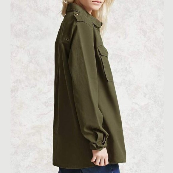 Forever 21 Cotton Shirt Jacket - Picture 2 of 9